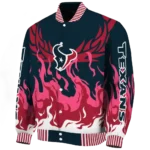 customized houston texans winged blaze blue white varsity jacket best selling.webp