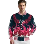 customized houston texans winged blaze blue white varsity jacket best selling.webp