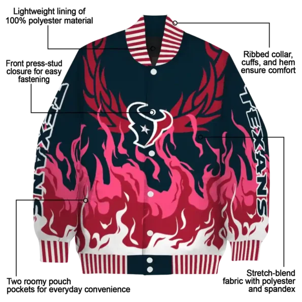 customized houston texans winged blaze blue white varsity jacket new arrival.webp