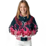 customized houston texans winged blaze blue white varsity jacket best selling.webp