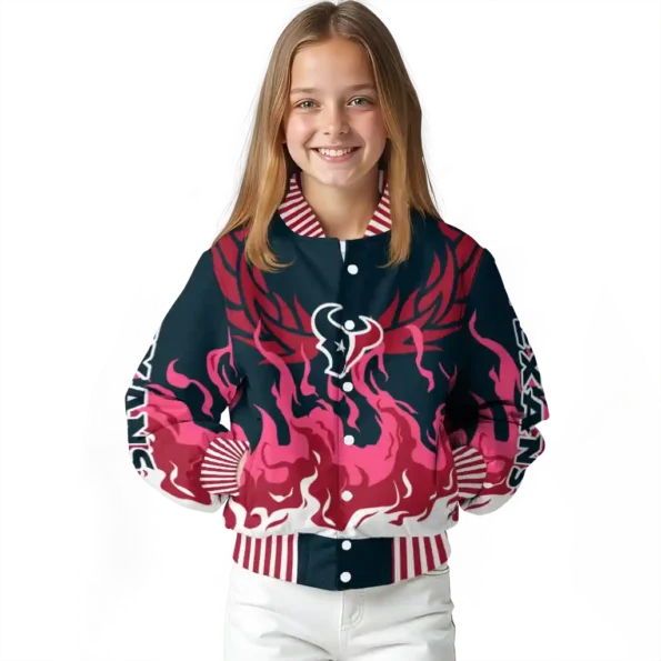 customized houston texans winged blaze blue white varsity jacket top rated.webp