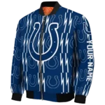 customized indianapolis colts bolt stripe blue bomber jacket best selling