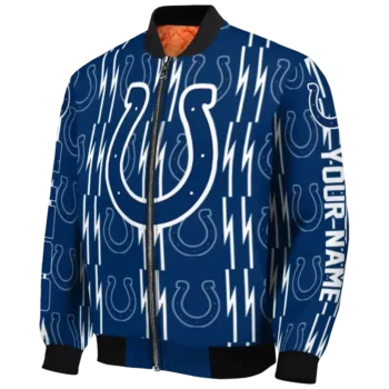 customized indianapolis colts bolt stripe blue bomber jacket best selling
