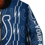 customized indianapolis colts bolt stripe blue bomber jacket best selling