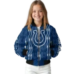 customized indianapolis colts bolt stripe blue bomber jacket best selling