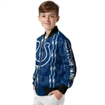 customized indianapolis colts bolt stripe blue bomber jacket best selling