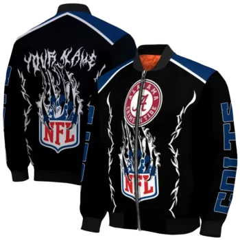 customized indianapolis colts claw blood blue black bomber jacket fashion forward