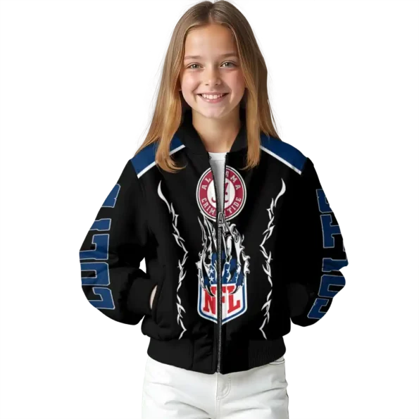 customized indianapolis colts claw blood blue black bomber jacket top rated