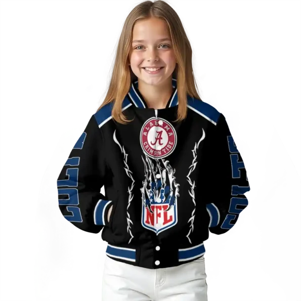 customized indianapolis colts claw blood blue black varsity jacket top rated.webp