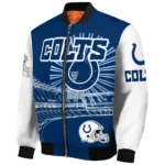 customized indianapolis colts ferris arena blue white bomber jacket best selling