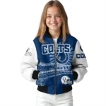 customized indianapolis colts ferris arena blue white bomber jacket best selling