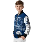 customized indianapolis colts ferris arena blue white bomber jacket best selling