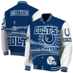 customized indianapolis colts ferris arena blue white varsity jacket best selling.webp