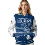 customized indianapolis colts ferris arena blue white varsity jacket best selling.webp