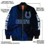 customized indianapolis colts hexagon mesh blue black bomber jacket best selling