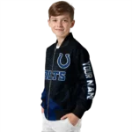 customized indianapolis colts hexagon mesh blue black bomber jacket best selling