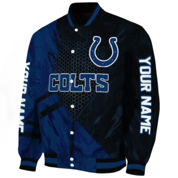 customized indianapolis colts hexagon mesh blue black varsity jacket best selling.webp