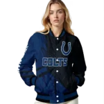 customized indianapolis colts hexagon mesh blue black varsity jacket best selling.webp
