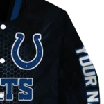 customized indianapolis colts hexagon mesh blue black varsity jacket best selling.webp