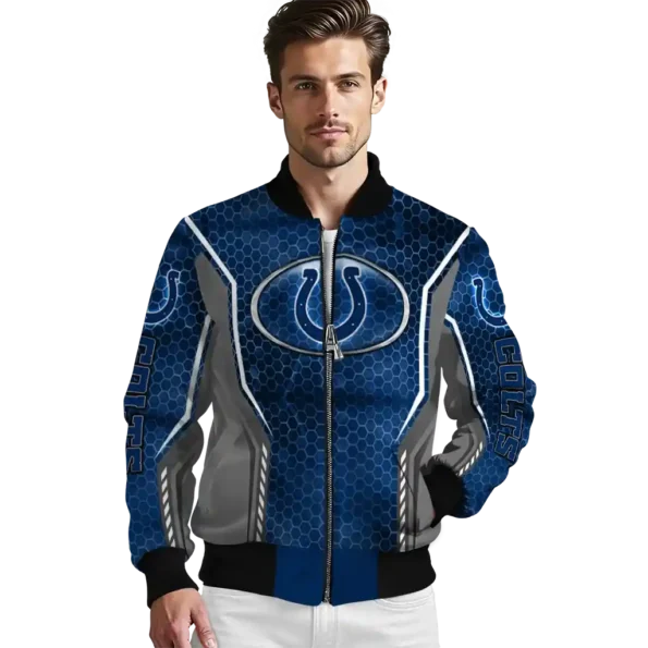 customized indianapolis colts power plate blue bomber jacket high quality