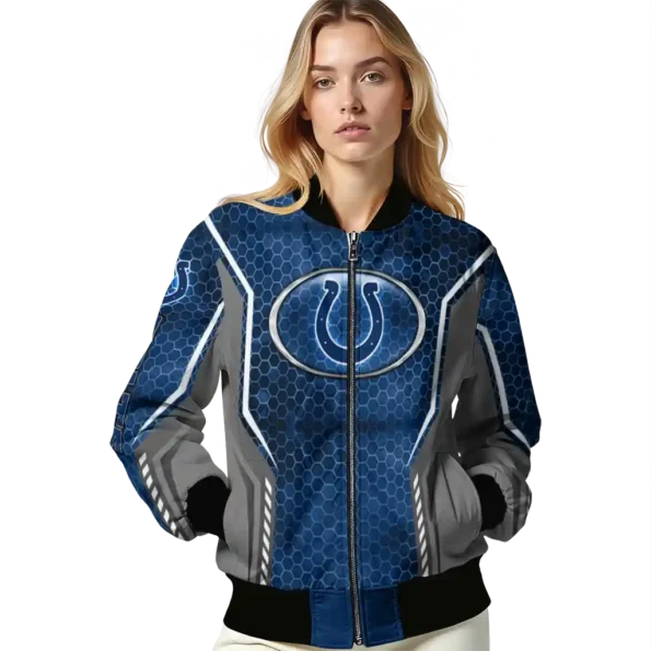 customized indianapolis colts power plate blue bomber jacket latest model