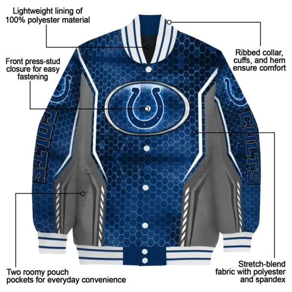 customized indianapolis colts power plate blue varsity jacket new arrival.webp