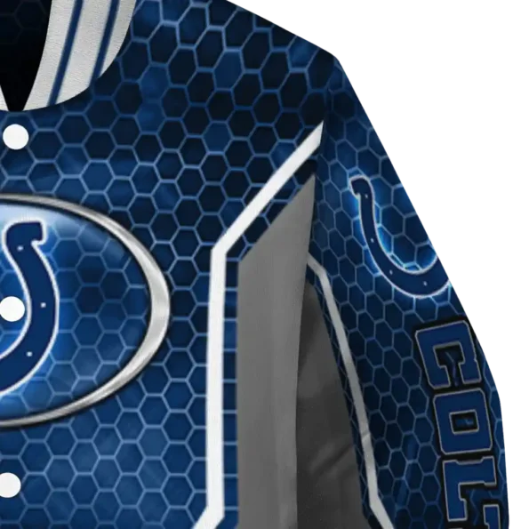customized indianapolis colts power plate blue varsity jacket premium grade.webp