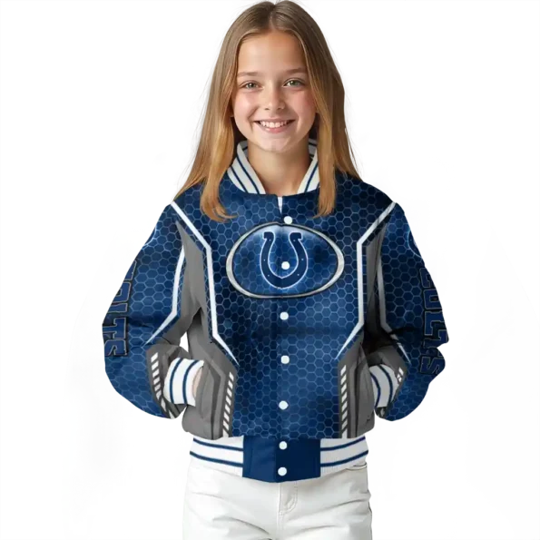 customized indianapolis colts power plate blue varsity jacket top rated.webp