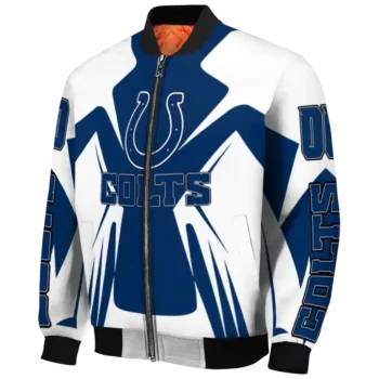 customized indianapolis colts spider mark blue grey crocs bomber jacket best selling