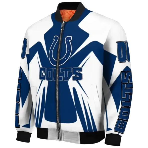 customized indianapolis colts spider mark blue grey crocs bomber jacket best selling