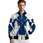 customized indianapolis colts spider mark blue grey crocs bomber jacket best selling