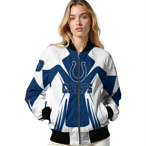 customized indianapolis colts spider mark blue grey crocs bomber jacket latest model