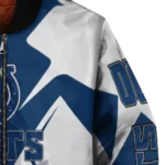 customized indianapolis colts spider mark blue grey crocs bomber jacket best selling