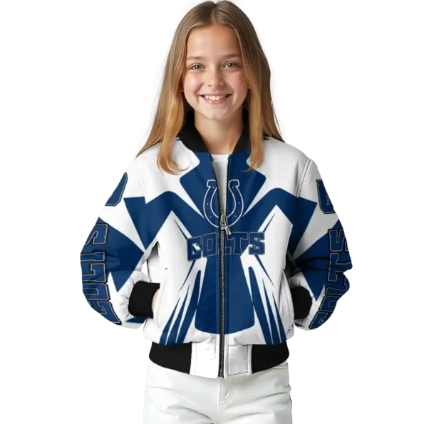 customized indianapolis colts spider mark blue grey crocs bomber jacket top rated