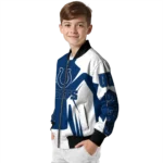 customized indianapolis colts spider mark blue grey crocs bomber jacket best selling