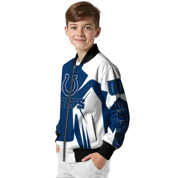 customized indianapolis colts spider mark blue grey crocs bomber jacket trendy