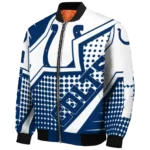 customized indianapolis colts star burst blue bomber jacket best selling