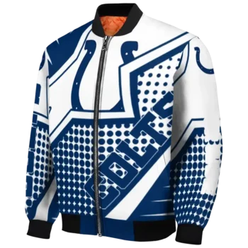 customized indianapolis colts star burst blue bomber jacket best selling