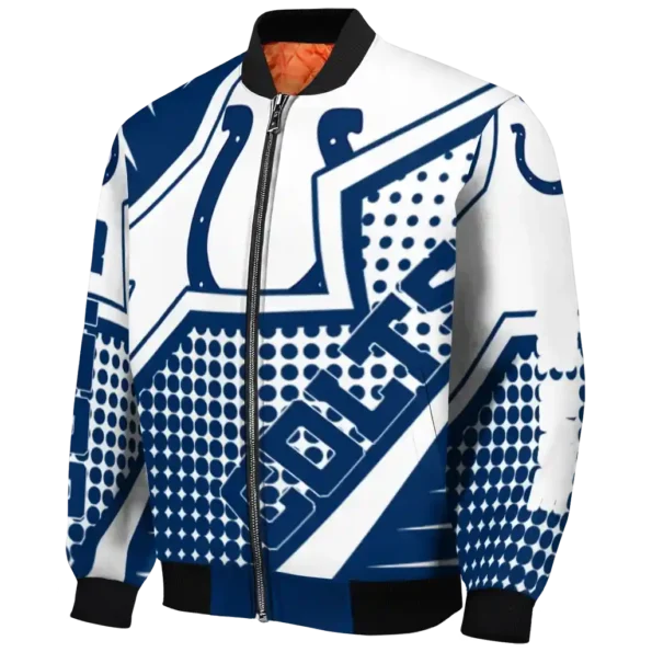 customized indianapolis colts star burst blue bomber jacket best selling