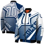 customized indianapolis colts star burst blue bomber jacket best selling