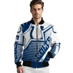 customized indianapolis colts star burst blue bomber jacket best selling