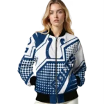 customized indianapolis colts star burst blue bomber jacket best selling