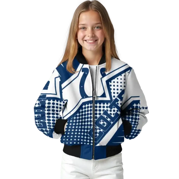 customized indianapolis colts star burst blue bomber jacket top rated