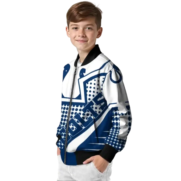 customized indianapolis colts star burst blue bomber jacket trendy
