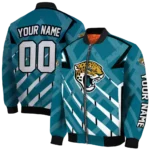 customized jacksonville jaguars chevron angles teal bomber jacket best selling