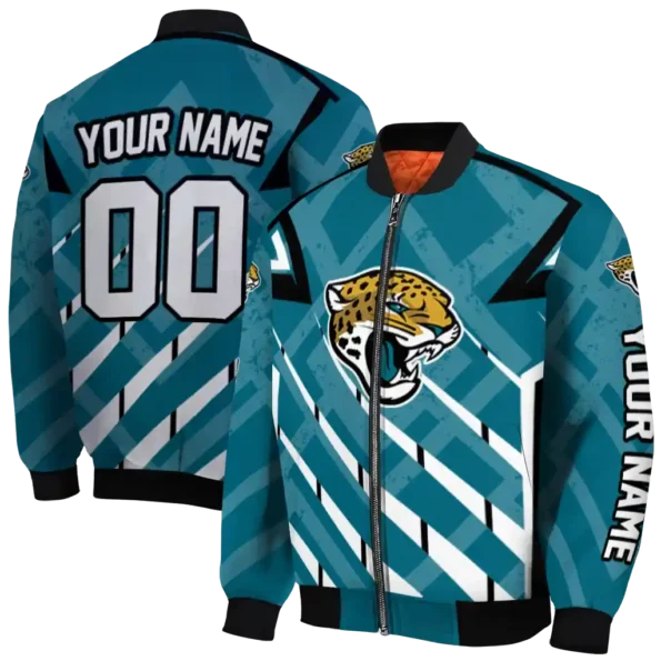 customized jacksonville jaguars chevron angles teal bomber jacket fashion forward