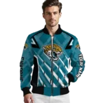 customized jacksonville jaguars chevron angles teal bomber jacket best selling