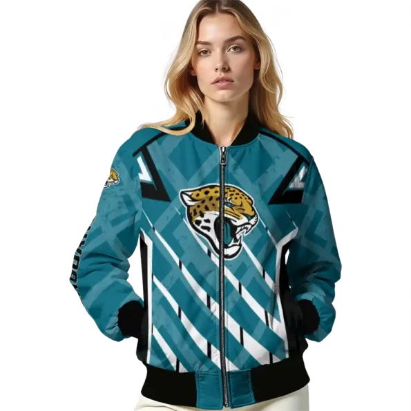 customized jacksonville jaguars chevron angles teal bomber jacket latest model