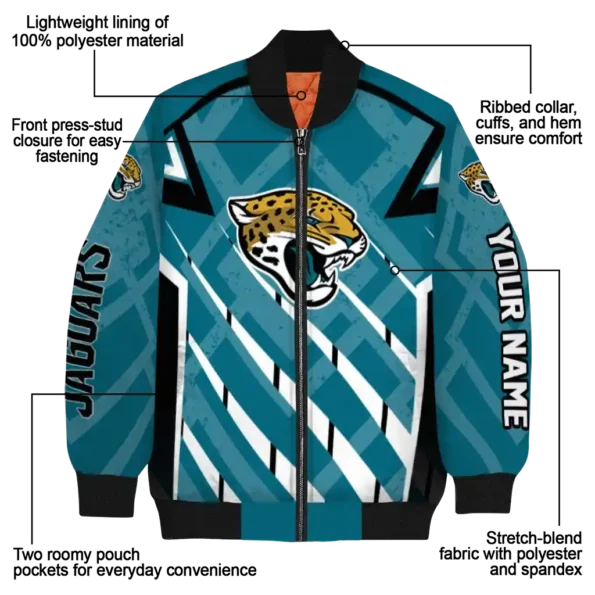 customized jacksonville jaguars chevron angles teal bomber jacket new arrival