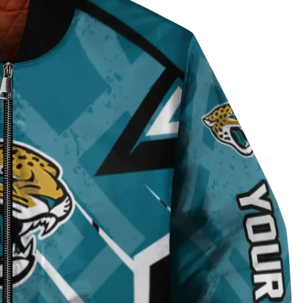 customized jacksonville jaguars chevron angles teal bomber jacket premium grade
